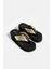 Kadın Dore Deri Görünümlü Yüksek Platform Parmak Arası Plaj Terlik Flip Flops 4