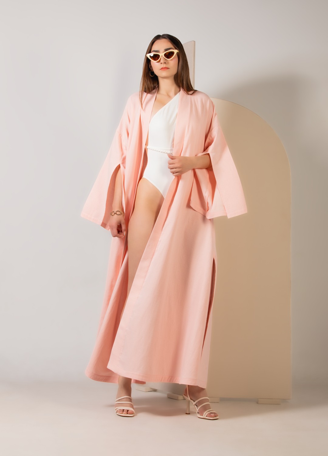Crave Oversize Pembe Uzun Kimono