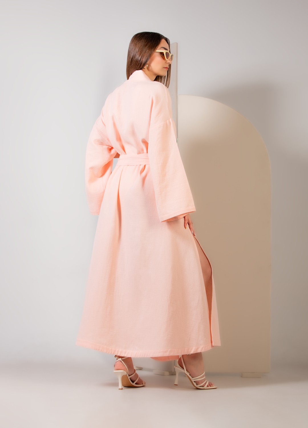 Crave Oversize Pembe Uzun Kimono görsel 2