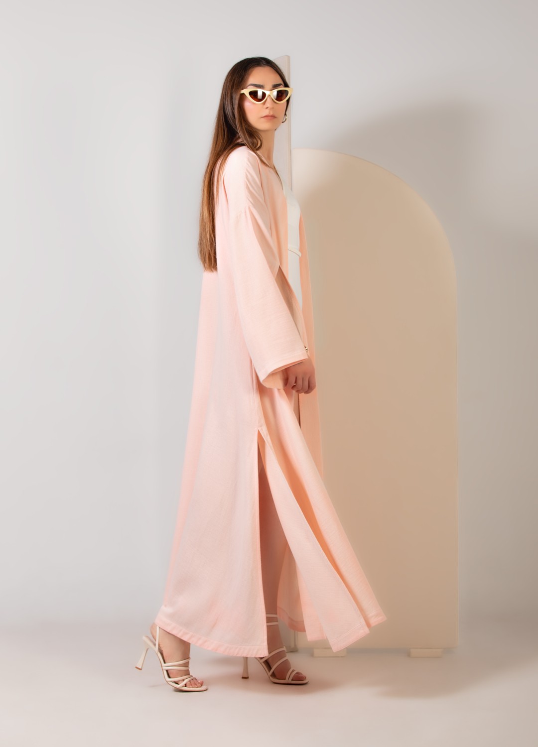 Crave Oversize Pembe Uzun Kimono görsel 3