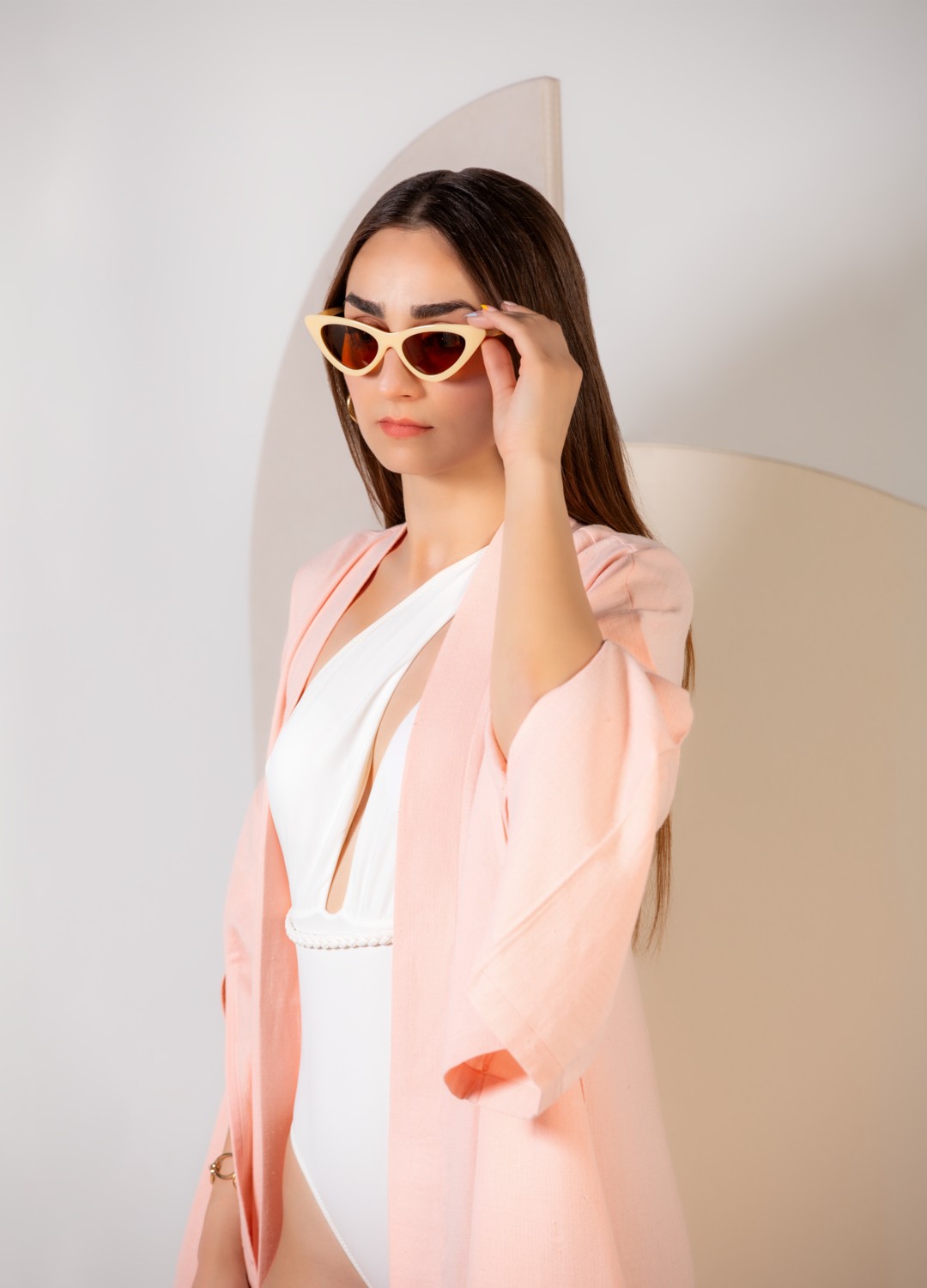 Crave Oversize Pembe Uzun Kimono görsel 4