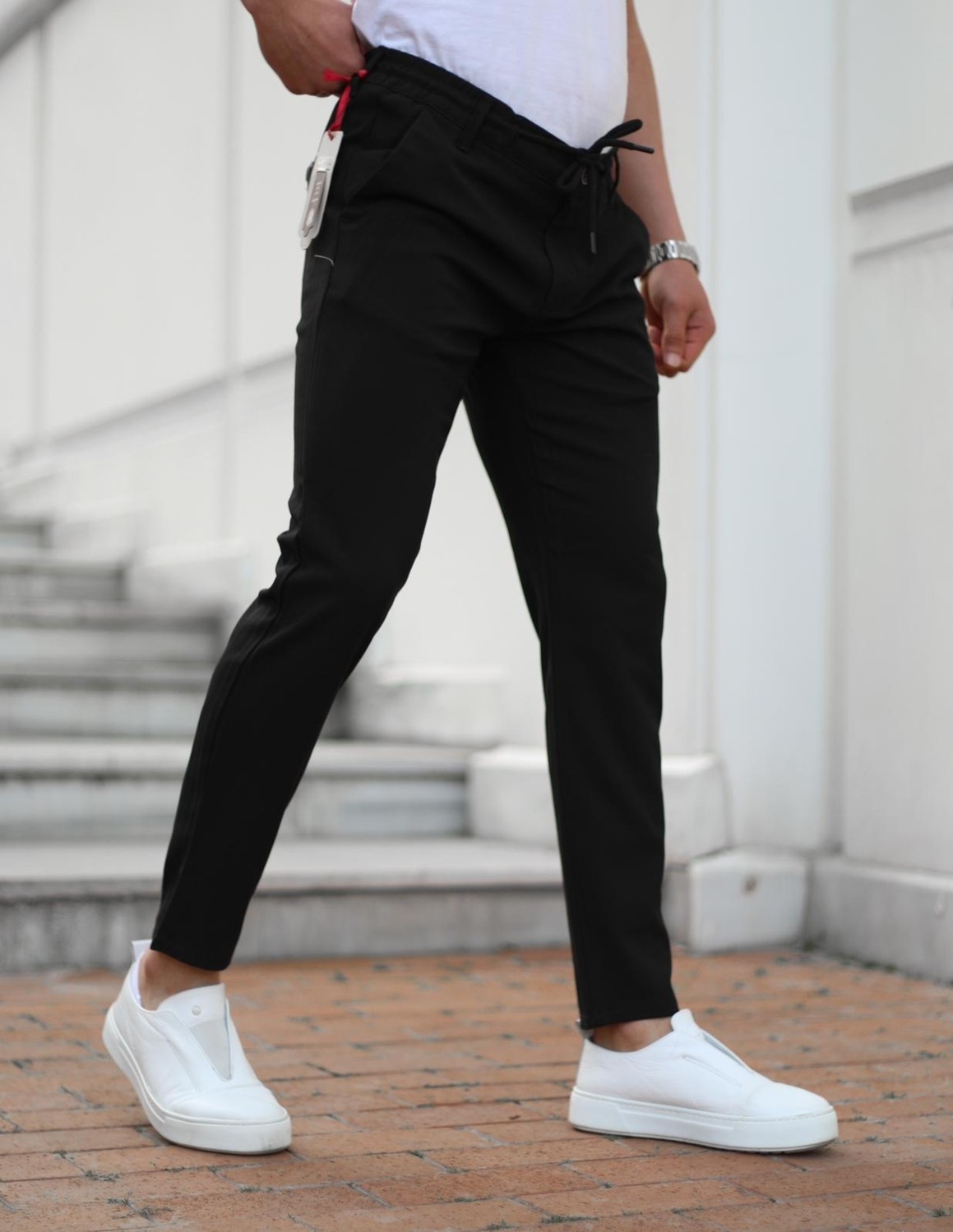 Jack Caprio Erkek Slimfit Jogger Pantolon Rahat Likralı Pantolon görsel 8