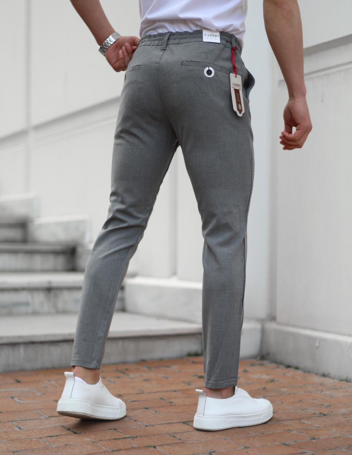 Jack Caprio Erkek Slimfit Jogger Pantolon Rahat Likralı Pantolon görsel 3