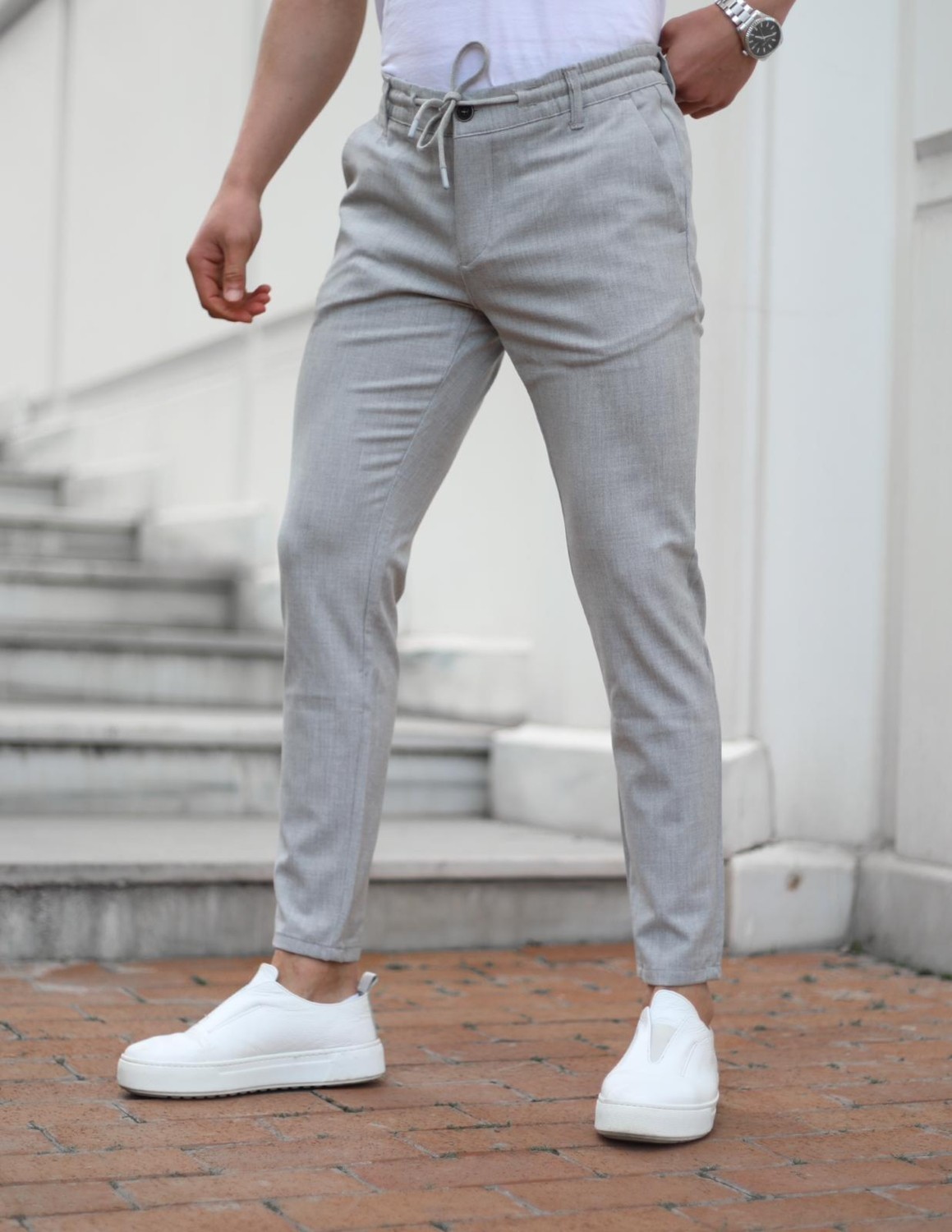 Jack Caprio Erkek Slimfit Jogger Pantolon Rahat Likralı Pantolon görsel 6