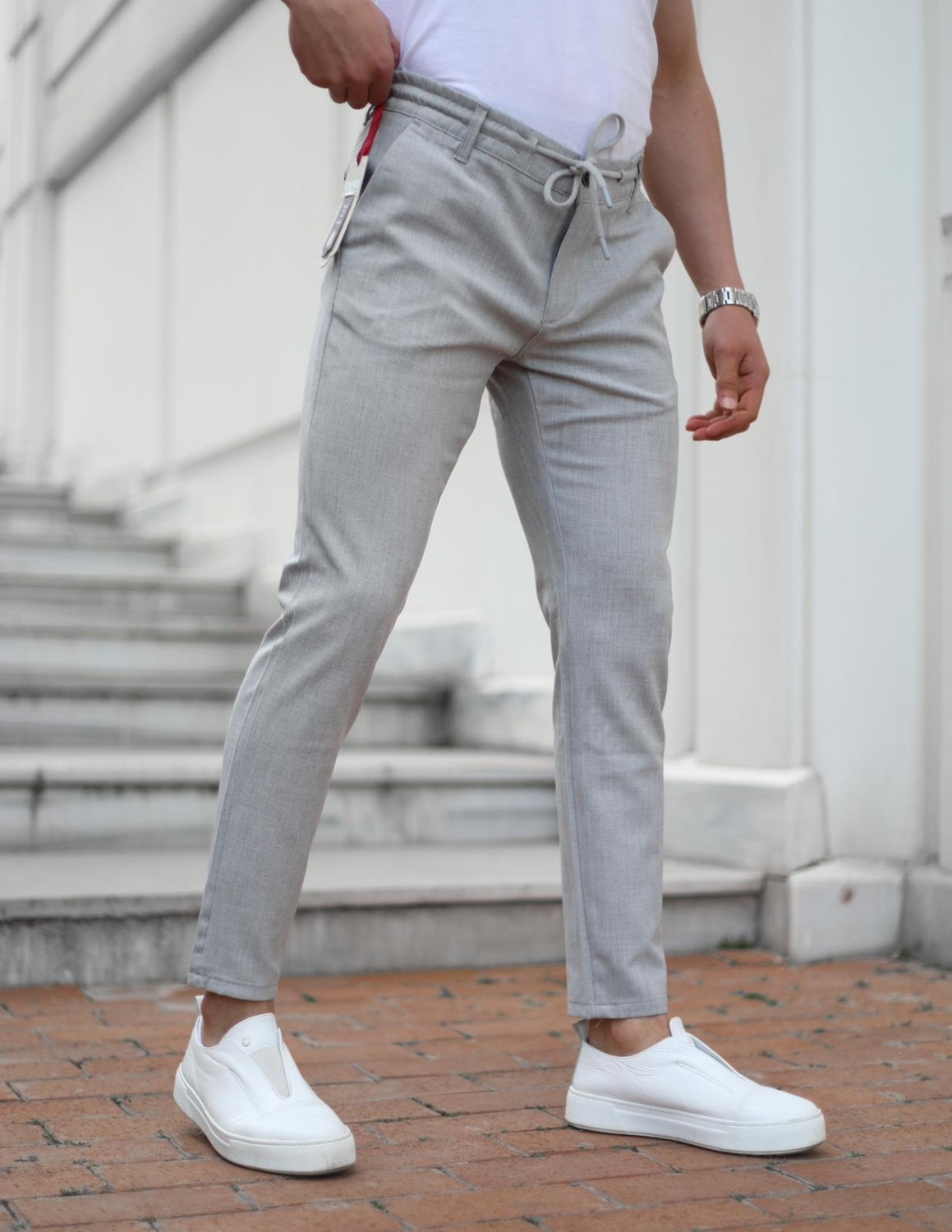 Jack Caprio Erkek Slimfit Jogger Pantolon Rahat Likralı Pantolon görsel 7