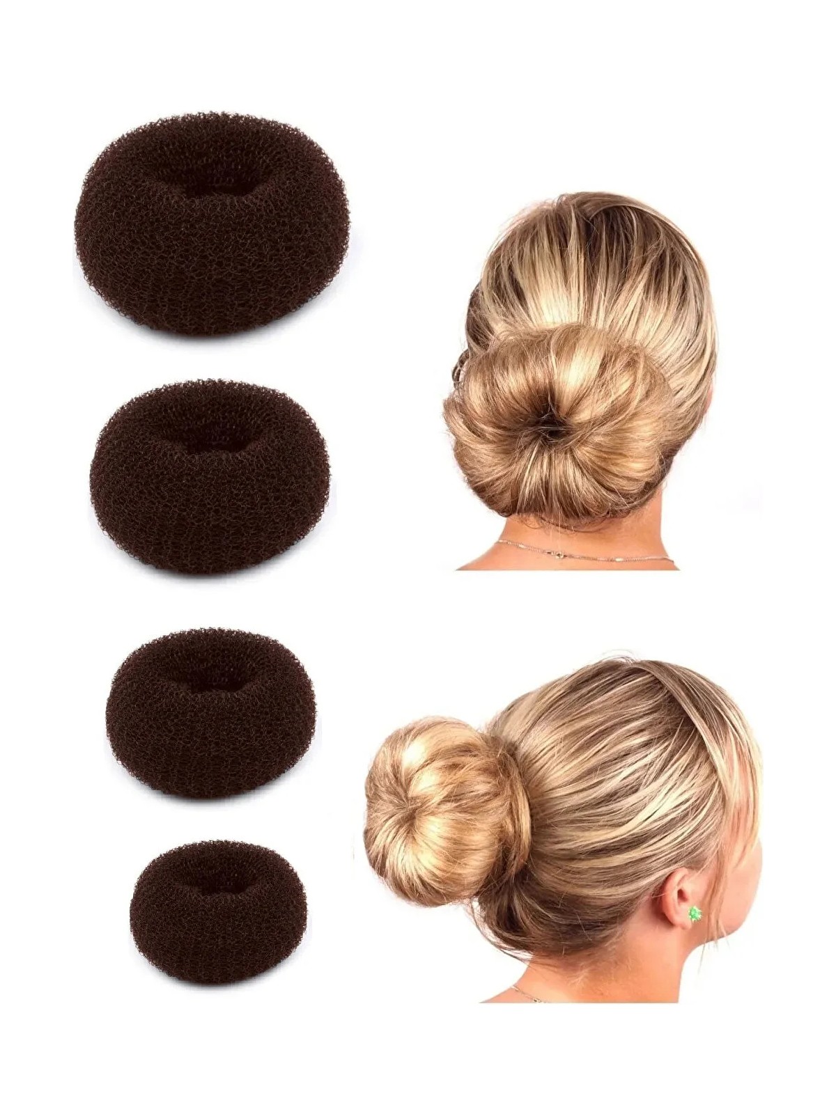 Güncel Vitrin Kadın Sünger Topuz Tokası 4 Boy 6CM-8CM-9CM-11CM Taşsız Bijuteri - Görsel 4