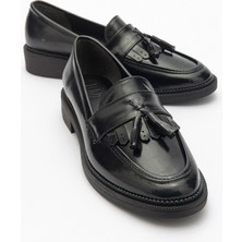 Luvi Lily Siyah Mat Rugan Kadın Loafer