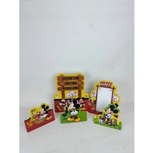 Dizayn Parti Evi Mıckey Mouse Dekoratif Ayaklı Pano Set 5 Parça Ayaklı Karton