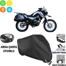 AUTOES Rks Winner 200 Motosiklet Brandası Arka Çanta, Tokalı ve Kilit Uyumlu Siyah