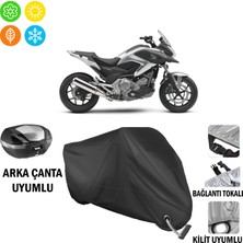AUTOES Honda Nc 700X Motosiklet Brandası Arka Çanta, Tokalı ve Kilit Uyumlu Siyah