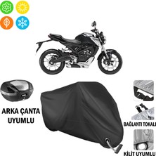 AUTOES Honda Cb 125 Motosiklet Brandası Arka Çanta, Tokalı ve Kilit Uyumlu Siyah