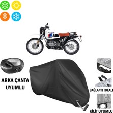 AUTOES Bmw R 80 Gs Motosiklet Brandası Arka Çanta, Tokalı ve Kilit Uyumlu Siyah