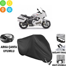 AUTOES Moto Guzzi Norge 1200 Motosiklet Branda Arka Çanta, Tokalı ve Kilit Uyumlu Siyah