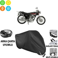 AUTOES Mondial 175 Masti x Motosiklet Branda Arka Çanta, Tokalı ve Kilit Uyumlu Siyah