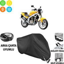 AUTOES Hyosung Gt 650 x Motosiklet Brandası Arka Çanta, Tokalı ve Kilit Uyumlu Siyah