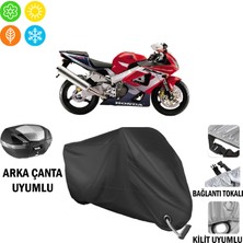 AUTOES Honda Cbr 929 Rr Motosiklet Brandası Arka Çanta, Tokalı ve Kilit Uyumlu Siyah