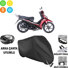 AUTOES Rks Next 100 Motosiklet Brandası Arka Çanta, Tokalı ve Kilit Uyumlu Siyah