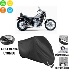 AUTOES Kawasaki Vn 750 Vulcan Motosiklet Brandası Arka Çanta, Tokalı ve Kilit Uyumlu Siyah