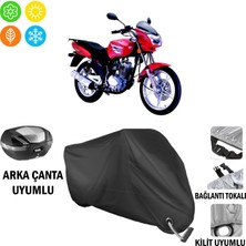 AUTOES Lifan LF150-9J Motosiklet Brandası Arka Çanta, Tokalı ve Kilit Uyumlu Siyah