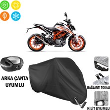 AUTOES Ktm 390 Duke Motosiklet Brandası Arka Çanta, Tokalı ve Kilit Uyumlu Siyah