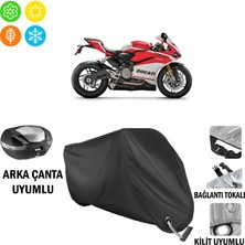 AUTOES Ducati 959 Panigale Motosiklet Brandası Arka Çanta, Tokalı ve Kilit Uyumlu Siyah