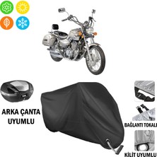 AUTOES Mondial 250 Mct Motosiklet Branda Arka Çanta, Tokalı ve Kilit Uyumlu Siyah