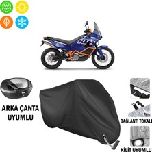 AUTOES Ktm 990 Adventure Dakar Motosiklet Brandası Arka Çanta, Tokalı ve Kilit Uyumlu Siyah