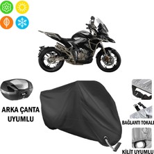 AUTOES Zontes 310 T Motosiklet Brandası Arka Çanta, Tokalı ve Kilit Uyumlu Siyah