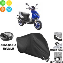 AUTOES Keeway Focus 50 Motosiklet Brandası Arka Çanta, Tokalı ve Kilit Uyumlu Siyah