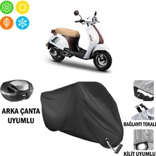 AUTOES Motoran Elite Motosiklet Brandası Arka Çanta, Tokalı ve Kilit Uyumlu Siyah