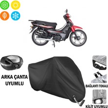 AUTOES Mondial 100 Sfc Exclusive Motosiklet Branda Arka Çanta, Tokalı ve Kilit Uyumlu Siyah