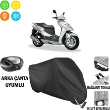 AUTOES Honda Dylan 150 Motosiklet Brandası Arka Çanta, Tokalı ve Kilit Uyumlu Siyah