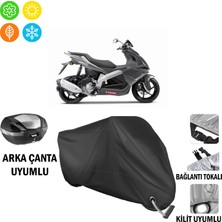 AUTOES Derbi Gp1 250 Motosiklet Brandası Arka Çanta, Tokalı ve Kilit Uyumlu Siyah