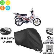 AUTOES Falcon Magic 50 Motosiklet Brandası Arka Çanta, Tokalı ve Kilit Uyumlu Siyah