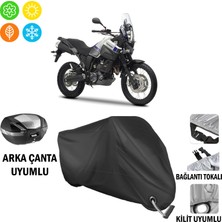 AUTOES Yamaha Xtz 660 Z Tenere Motosiklet Brandası Arka Çanta, Tokalı ve Kilit Uyumlu Siyah