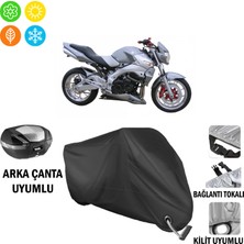 AUTOES Suzuki Gsr 600 Motosiklet Brandası Arka Çanta, Tokalı ve Kilit Uyumlu Siyah