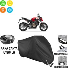 AUTOES Honda Cb 650F Motosiklet Brandası Arka Çanta, Tokalı ve Kilit Uyumlu Siyah