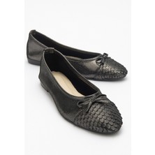 Luvi 02 Siyah Siyah Simli Kadın Babet