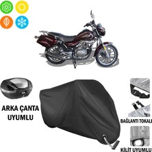 AUTOES Arora Ar 180-16 C Motosiklet Brandası Arka Çanta, Tokalı ve Kilit Uyumlu Siyah