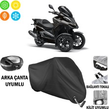AUTOES Qooder Qv3 Motosiklet Brandası Arka Çanta, Tokalı ve Kilit Uyumlu Siyah