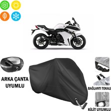 AUTOES Yamaha Xj 6 Motosiklet Brandası Arka Çanta, Tokalı ve Kilit Uyumlu Siyah