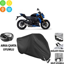 AUTOES Suzuki Gsx-S 1000 Motosiklet Brandası Arka Çanta, Tokalı ve Kilit Uyumlu Siyah