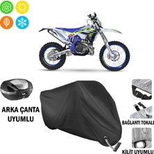 AUTOES Sherco SEF300R Factory Motosiklet Brandası Arka Çanta, Tokalı ve Kilit Uyumlu Siyah