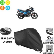AUTOES Hero Ignitor 125 Motosiklet Brandası Arka Çanta, Tokalı ve Kilit Uyumlu Siyah