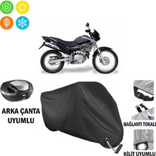 AUTOES Honda Nx 4 Falcon Motosiklet Brandası Arka Çanta, Tokalı ve Kilit Uyumlu Siyah
