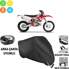 AUTOES Gas Gas EC250 Off-Road Motosiklet Brandası Arka Çanta, Tokalı ve Kilit Uyumlu Siyah