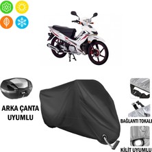 AUTOES Salcano Altay 100 Motosiklet Brandası Arka Çanta, Tokalı ve Kilit Uyumlu Siyah