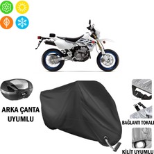 AUTOES Suzuki Drz 400 Sm Motosiklet Brandası Arka Çanta, Tokalı ve Kilit Uyumlu Siyah