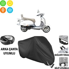 AUTOES Kuba Nirvana 150 Motosiklet Brandası Arka Çanta, Tokalı ve Kilit Uyumlu Siyah