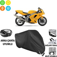 AUTOES Triumph Daytona 955I Motosiklet Brandası Arka Çanta, Tokalı ve Kilit Uyumlu Siyah